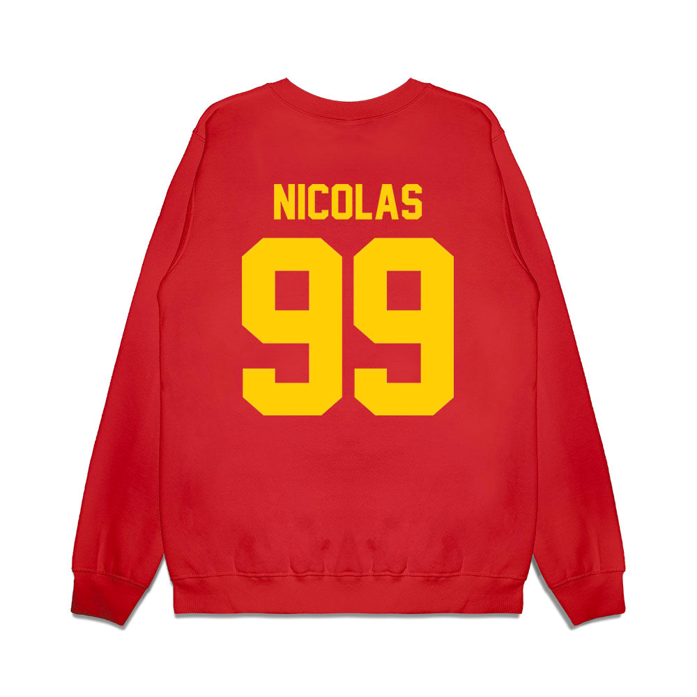 Maryland - NCAA Football : Dimitry Nicolas - Vintage Helmet Premium Crewneck Sweatshirt-1