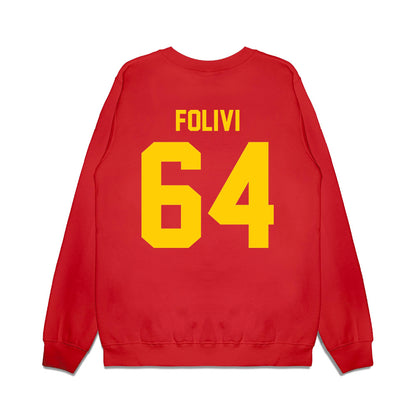 Maryland - NCAA Football : Aaron Folivi - Vintage Helmet Premium Crewneck Sweatshirt-1