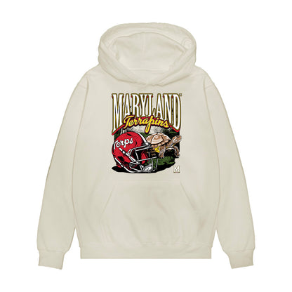 Maryland - NCAA Football : Chris Wells - Vintage Helmet Premium Hooded Sweatshirt-0