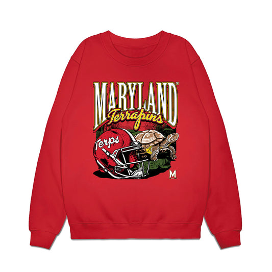 Maryland - NCAA Football : Alex Moore - Vintage Helmet Premium Crewneck Sweatshirt-0