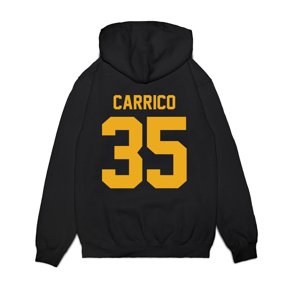 West Virginia - NCAA Football : Reid Carrico - Vintage Helmet Premium Hooded Sweatshirt-1