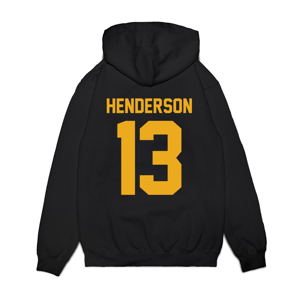 West Virginia - NCAA Football : Jaylen Henderson - Vintage Helmet Premium Hooded Sweatshirt-1
