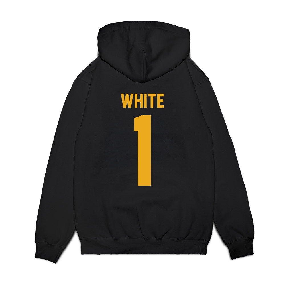 West Virginia - NCAA Football : Jahiem White - Vintage Helmet Premium Hooded Sweatshirt-1