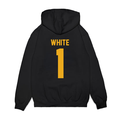 West Virginia - NCAA Football : Jahiem White - Vintage Helmet Premium Hooded Sweatshirt-1