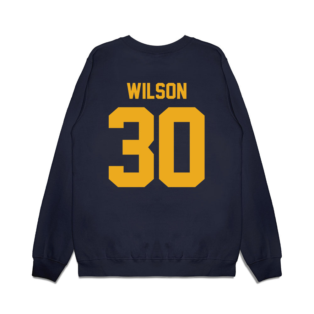 West Virginia - NCAA Football : Chase Wilson - Vintage Helmet Premium Crewneck Sweatshirt-1