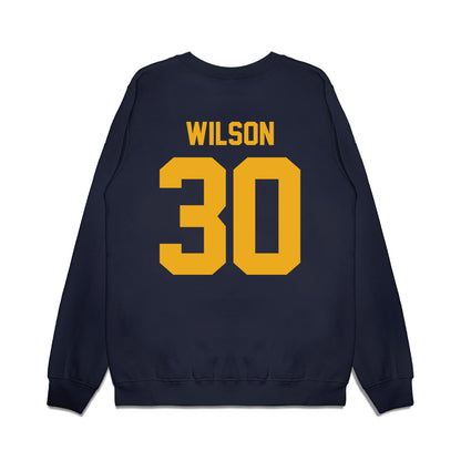 West Virginia - NCAA Football : Chase Wilson - Vintage Helmet Premium Crewneck Sweatshirt-1