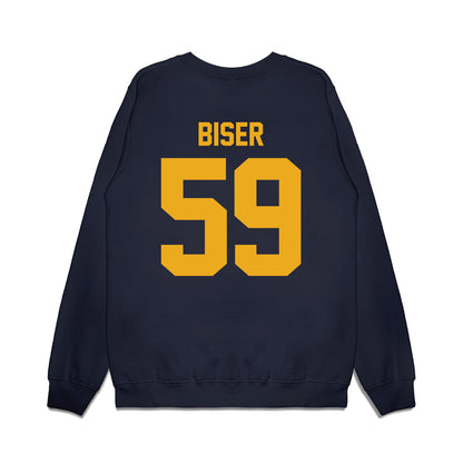 West Virginia - NCAA Football : Jackson Biser - Vintage Helmet Premium Crewneck Sweatshirt-1