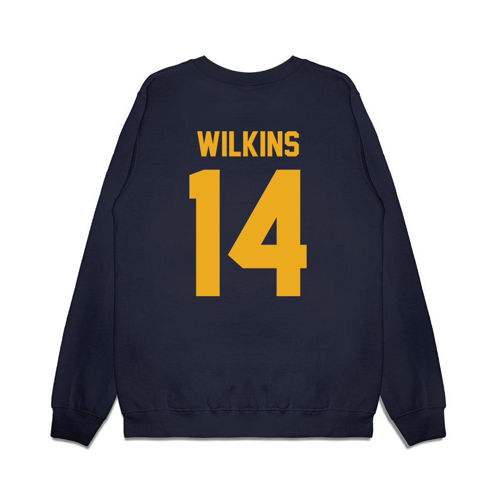West Virginia - NCAA Football : Khalil Wilkins - Vintage Helmet Premium Crewneck Sweatshirt-1