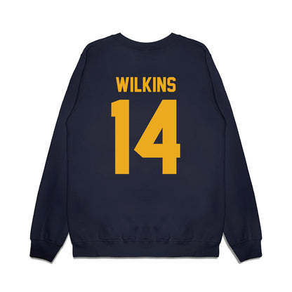West Virginia - NCAA Football : Khalil Wilkins - Vintage Helmet Premium Crewneck Sweatshirt-1