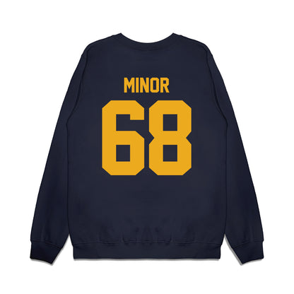 West Virginia - NCAA Football : Wyatt Minor - Vintage Helmet Premium Crewneck Sweatshirt-1