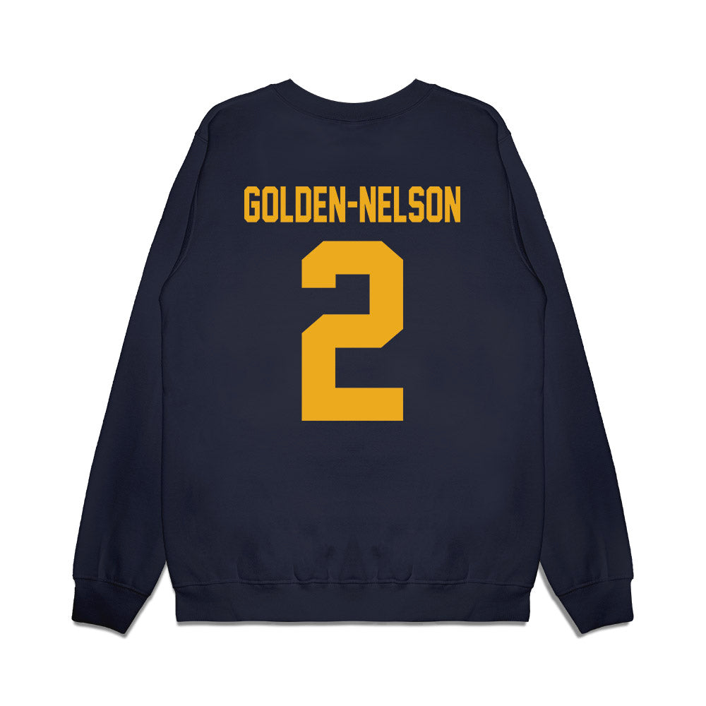 West Virginia - NCAA Football : Devonte Golden-Nelson - Vintage Helmet Premium Crewneck Sweatshirt-1