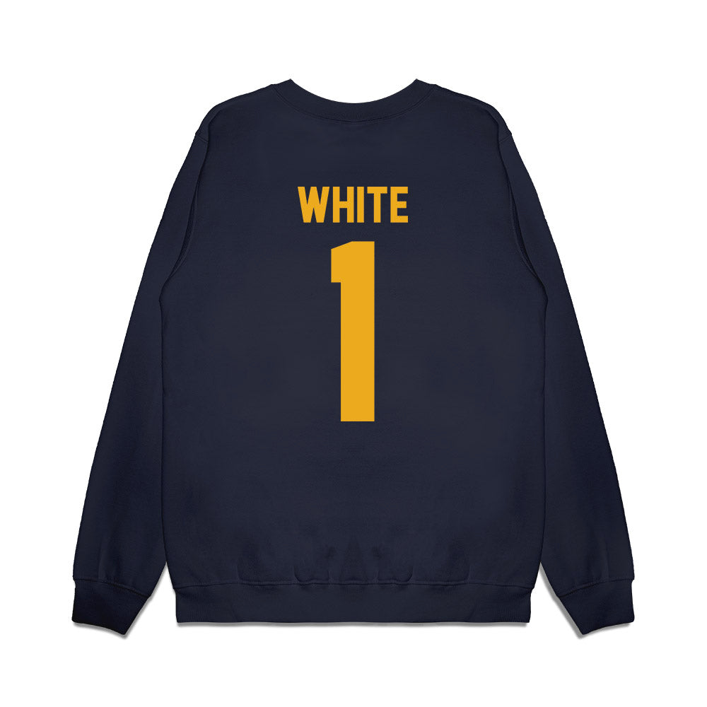 West Virginia - NCAA Football : Jahiem White - Vintage Helmet Premium Crewneck Sweatshirt-1
