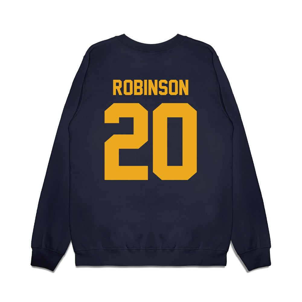 West Virginia - NCAA Football : Keyshawn Robinson - Vintage Helmet Premium Crewneck Sweatshirt-1