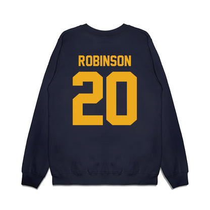 West Virginia - NCAA Football : Keyshawn Robinson - Vintage Helmet Premium Crewneck Sweatshirt-1