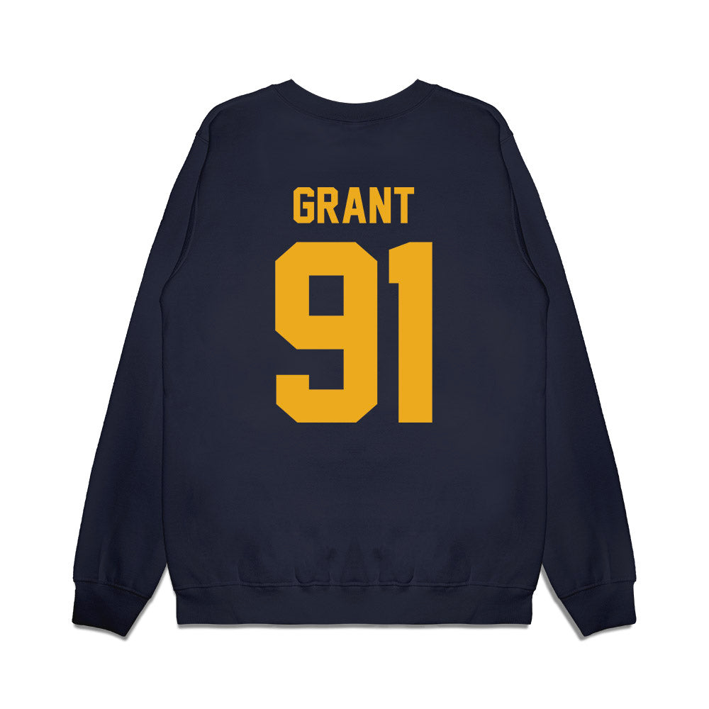 West Virginia - NCAA Football : Devin Grant - Vintage Helmet Premium Crewneck Sweatshirt-1