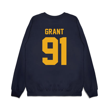 West Virginia - NCAA Football : Devin Grant - Vintage Helmet Premium Crewneck Sweatshirt-1