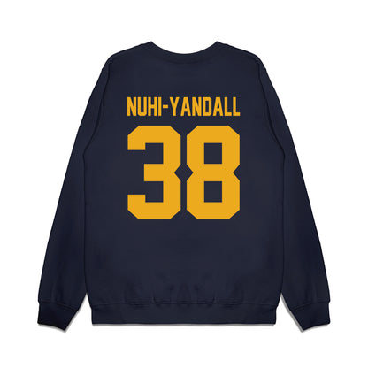 West Virginia - NCAA Football : Caleb Nuhi-Yandall - Vintage Helmet Premium Crewneck Sweatshirt-1