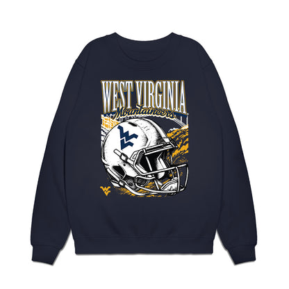 West Virginia - NCAA Football : Preston Fox - Vintage Helmet Premium Crewneck Sweatshirt-0