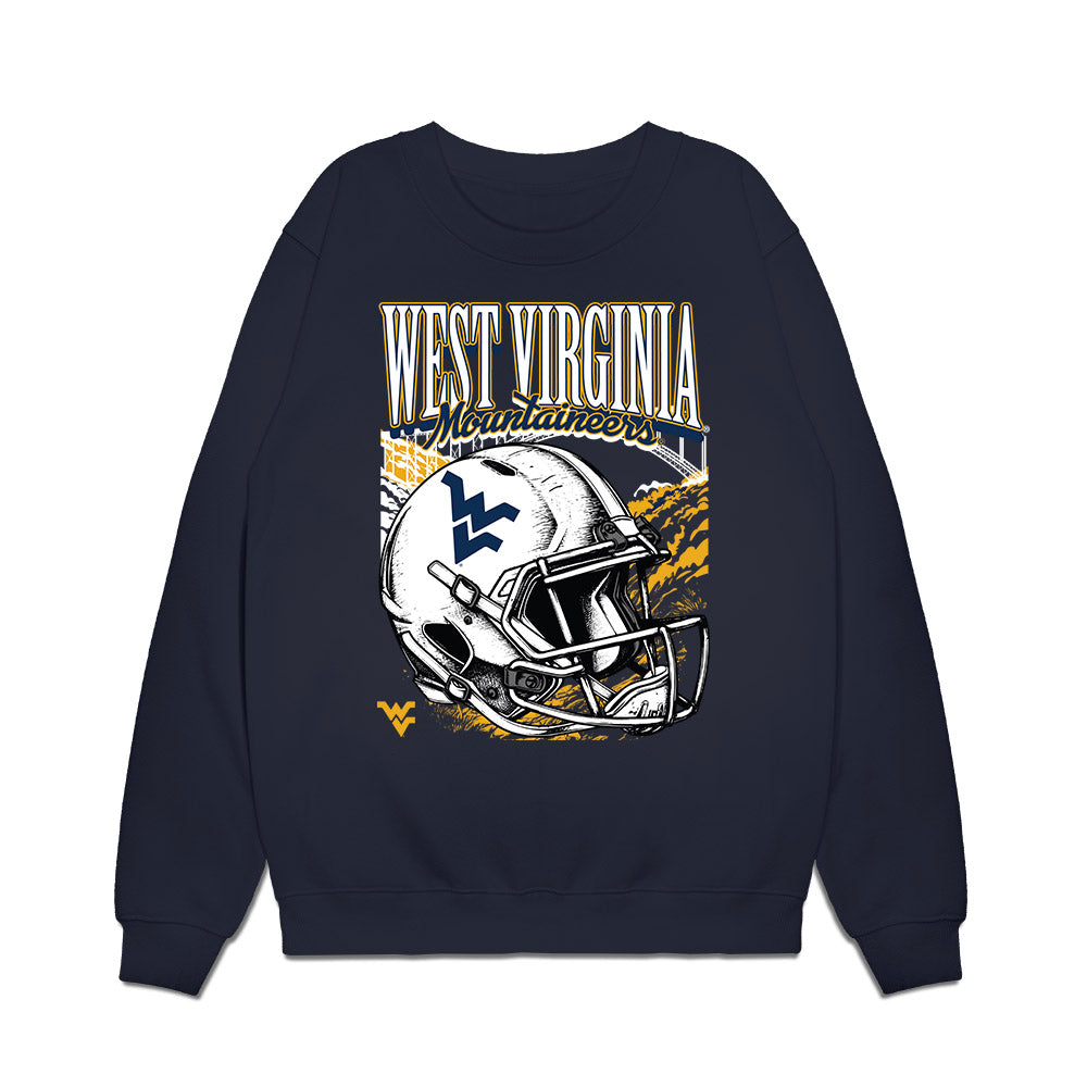West Virginia - NCAA Football : Nick Taylor - Vintage Helmet Premium Crewneck Sweatshirt-0