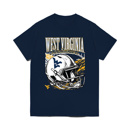 West Virginia - NCAA Football : Logan Ramper - Vintage Helmet Comfort Colors T-Shirt-0