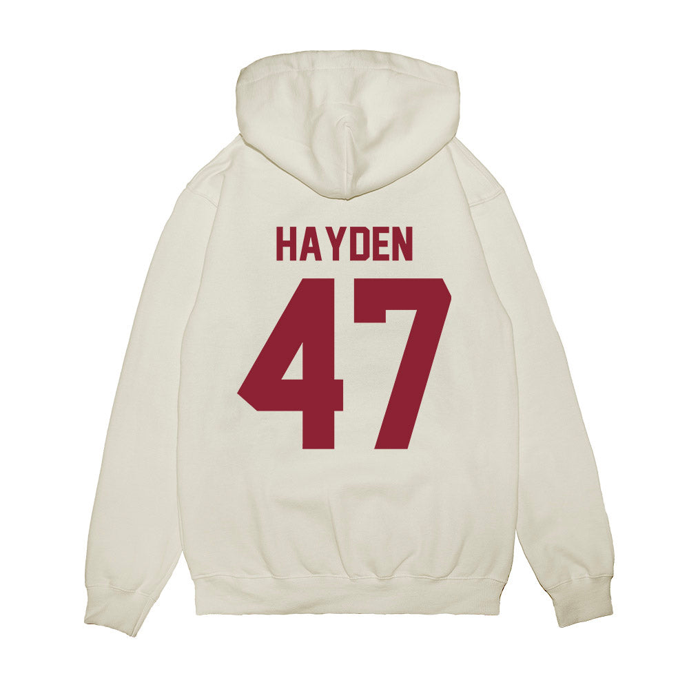 Iowa State - NCAA Football : CJ Hayden - Vintage Helmet Premium Hooded Sweatshirt-1