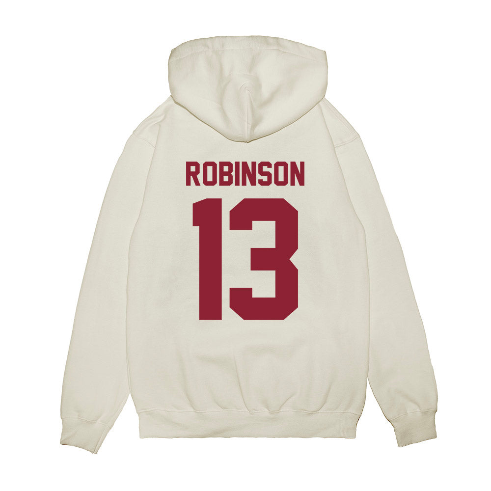 Iowa State - NCAA Football : Zay Robinson - Vintage Helmet Premium Hooded Sweatshirt-1