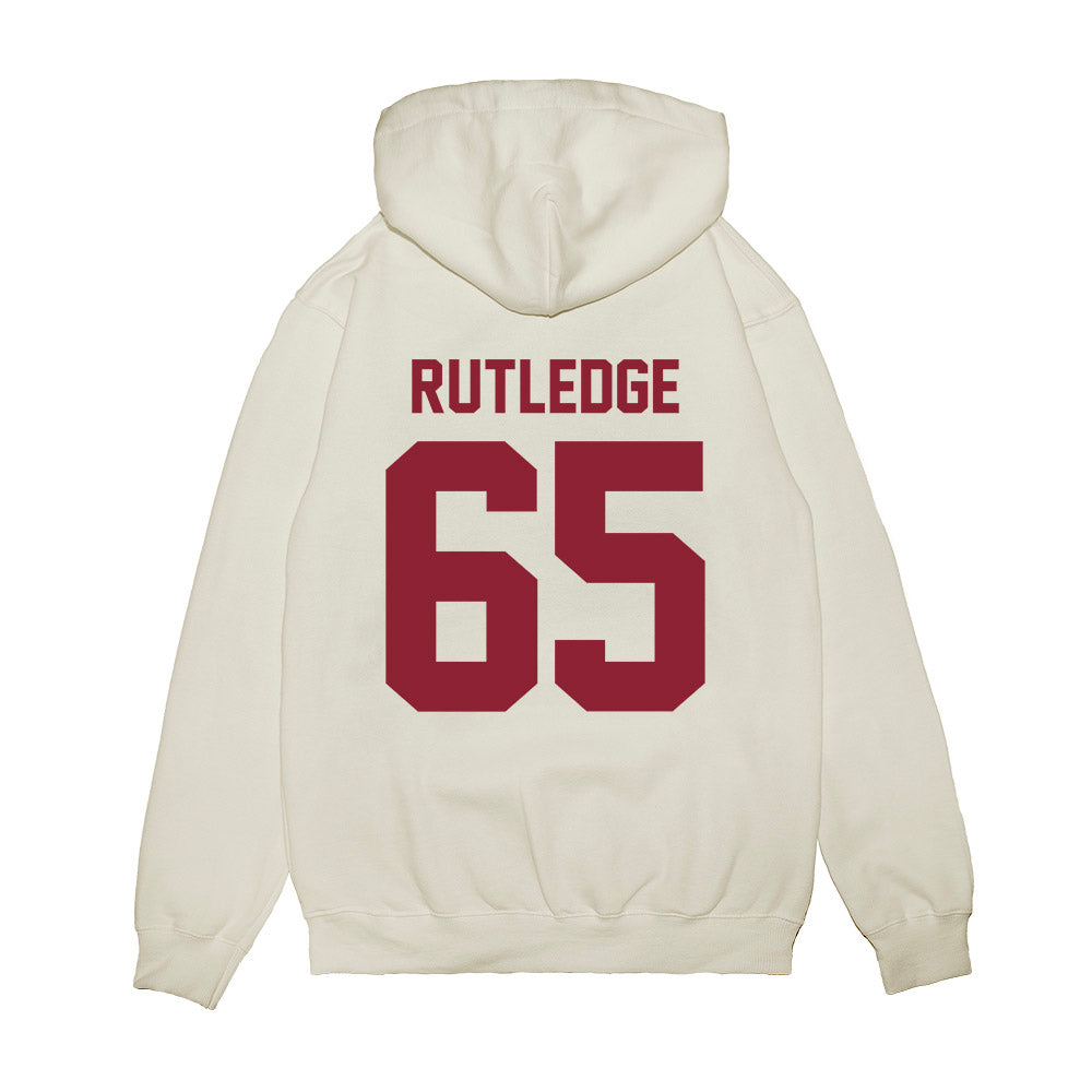 Iowa State - NCAA Football : Garret Rutledge - Vintage Helmet Premium Hooded Sweatshirt-1