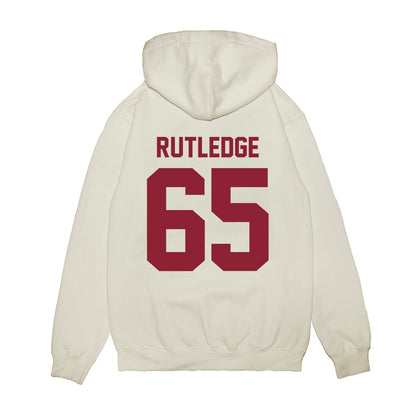 Iowa State - NCAA Football : Garret Rutledge - Vintage Helmet Premium Hooded Sweatshirt-1