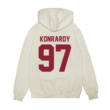 Iowa State - NCAA Football : Kyle Konrardy - Vintage Helmet Premium Hooded Sweatshirt-1