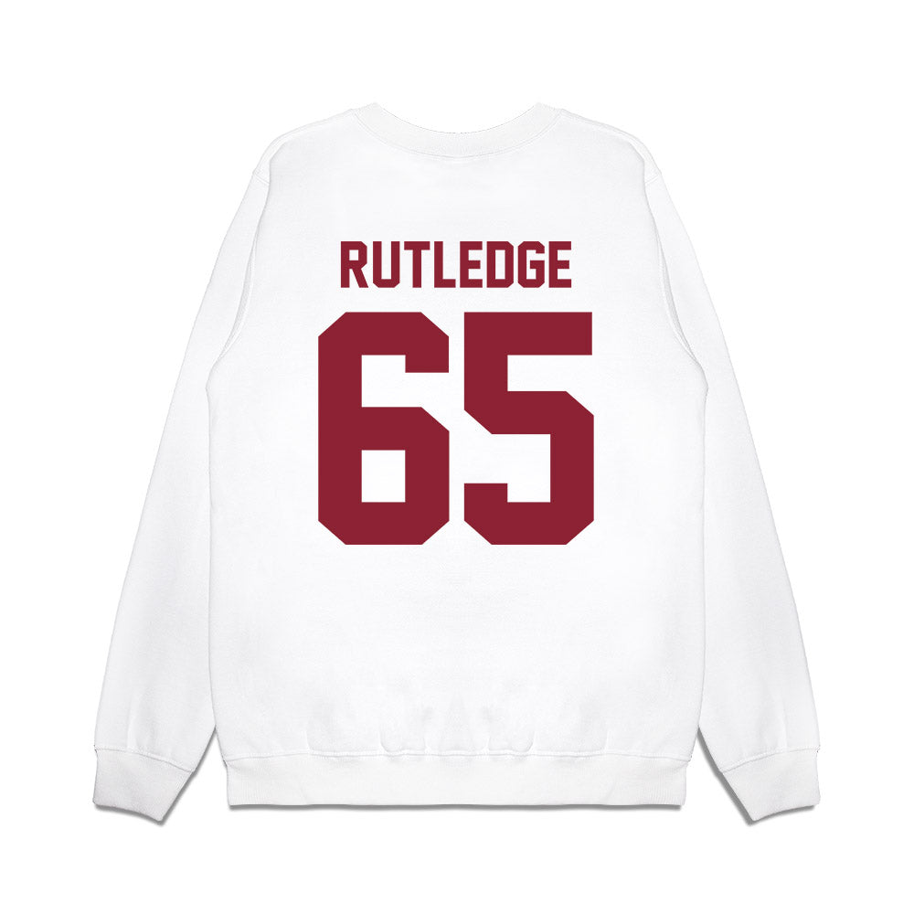 Iowa State - NCAA Football : Garret Rutledge - Vintage Helmet Premium Crewneck Sweatshirt-1