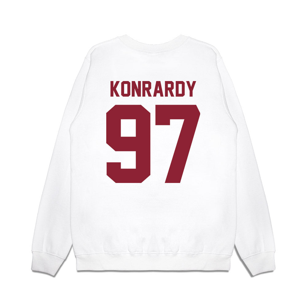 Iowa State - NCAA Football : Kyle Konrardy - Vintage Helmet Premium Crewneck Sweatshirt-1