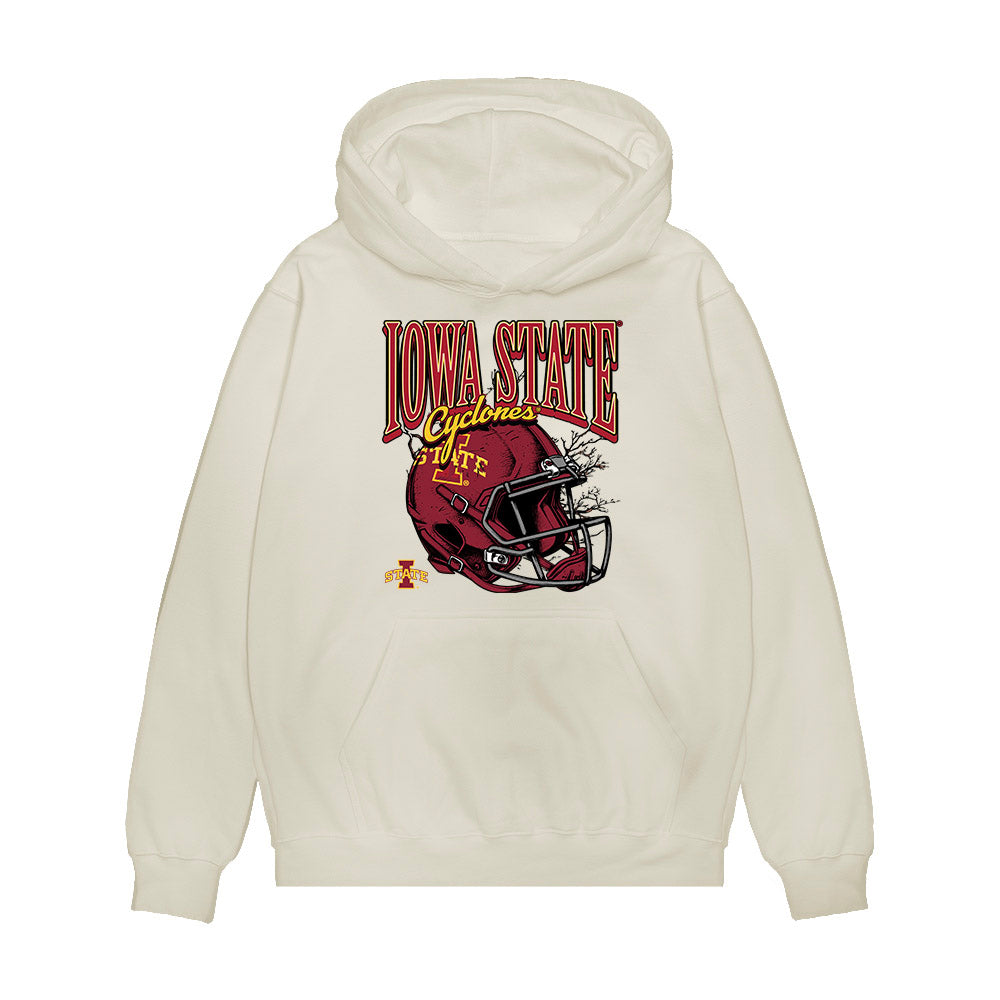 Iowa State - NCAA Football : Dominic Overby - Vintage Helmet Premium Hooded Sweatshirt-0