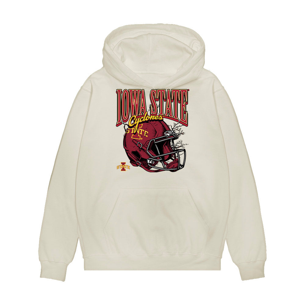 Iowa State - NCAA Football : Dyllan Malone - Vintage Helmet Premium Hooded Sweatshirt-0