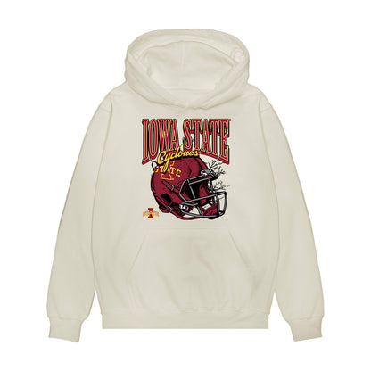 Iowa State - NCAA Football : Vontroy Malone - Vintage Helmet Premium Hooded Sweatshirt-0