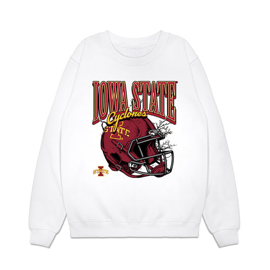 Iowa State - NCAA Football : Max Baloun - Vintage Helmet Premium Crewneck Sweatshirt-0