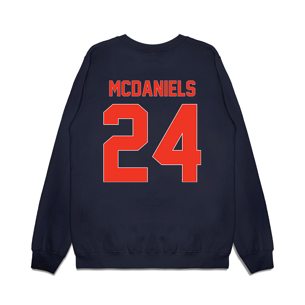 Syracuse - NCAA Football : Ibn McDaniels - Vintage Helmet Premium Crewneck Sweatshirt-1