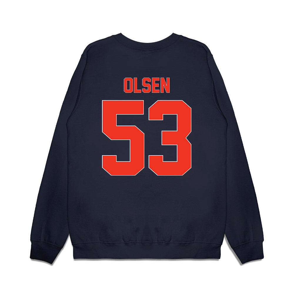 Syracuse - NCAA Football : Ted Olsen - Vintage Helmet Premium Crewneck Sweatshirt-1