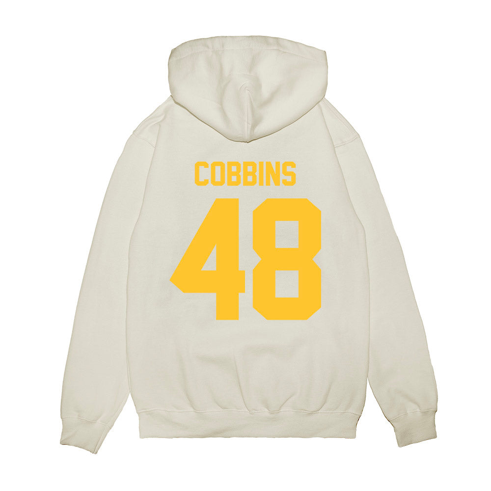 LSU - NCAA Football : Kolaj Cobbins - Vintage Helmet Premium Hooded Sweatshirt-1
