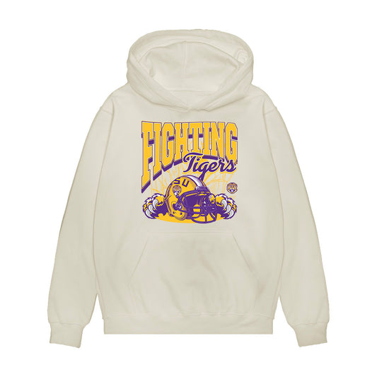 LSU - NCAA Football : Jacob Bradford - Vintage Helmet Premium Hooded Sweatshirt-0