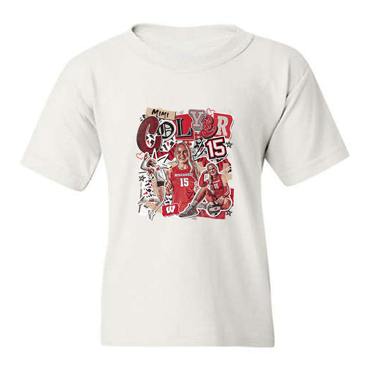 Wisconsin - NCAA Women's Volleyball : Mimi Colyer - Collage Youth T-Shirt-0