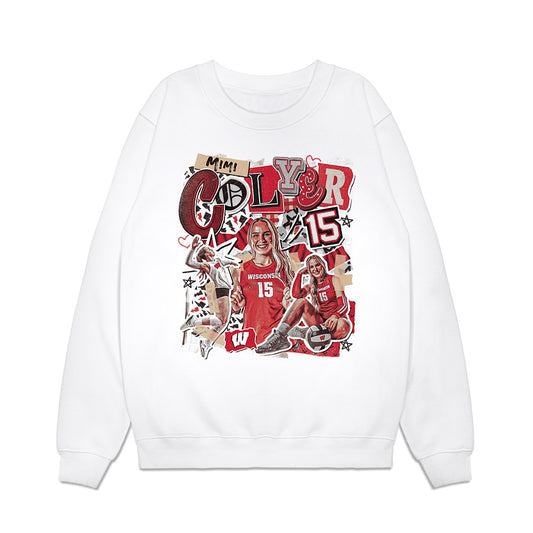 Wisconsin - NCAA Women's Volleyball : Mimi Colyer - Collage Premium Crewneck Sweatshirt-0
