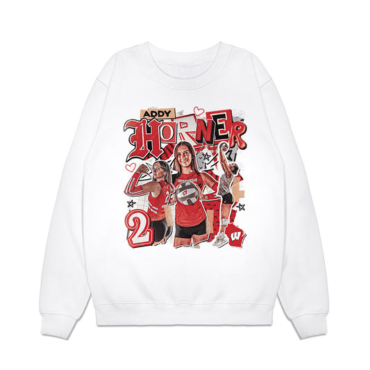 Wisconsin - NCAA Women's Volleyball : Addison Horner - Collage Premium Crewneck Sweatshirt-0
