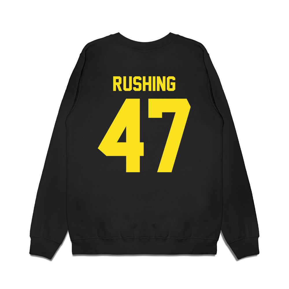 Oregon - NCAA Football : Elijah Rushing - Vintage Helmet Premium Crewneck Sweatshirt-1