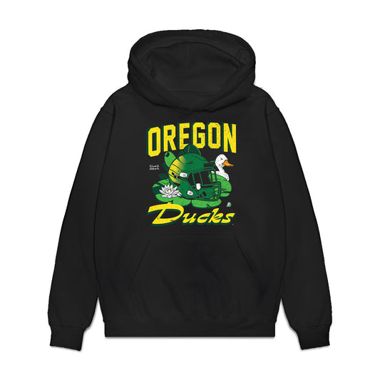Oregon - NCAA Football : Daylen Austin - Vintage Helmet Premium Hooded Sweatshirt-0
