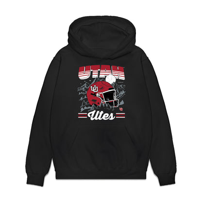 Utah - NCAA Football : Nathan Tilmon - Vintage Helmet Premium Hooded Sweatshirt-0