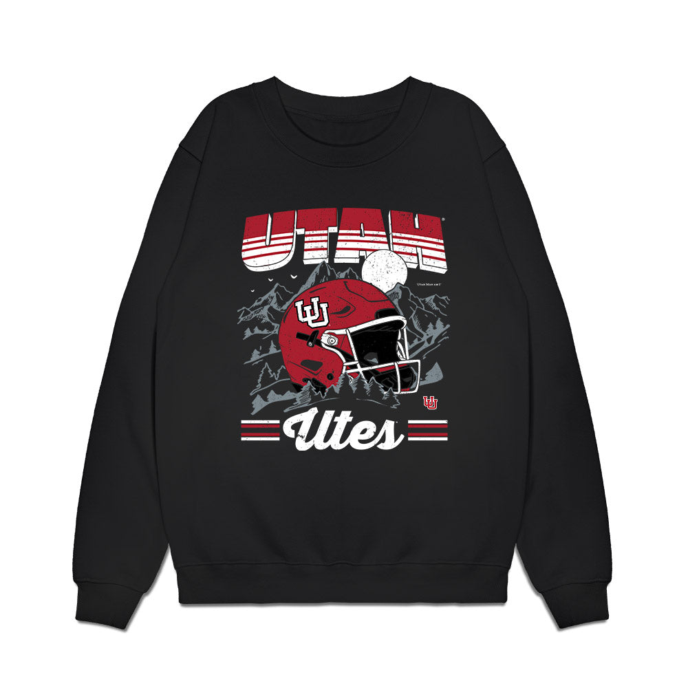Utah - NCAA Football : Nathan Tilmon - Vintage Helmet Premium Crewneck Sweatshirt-0