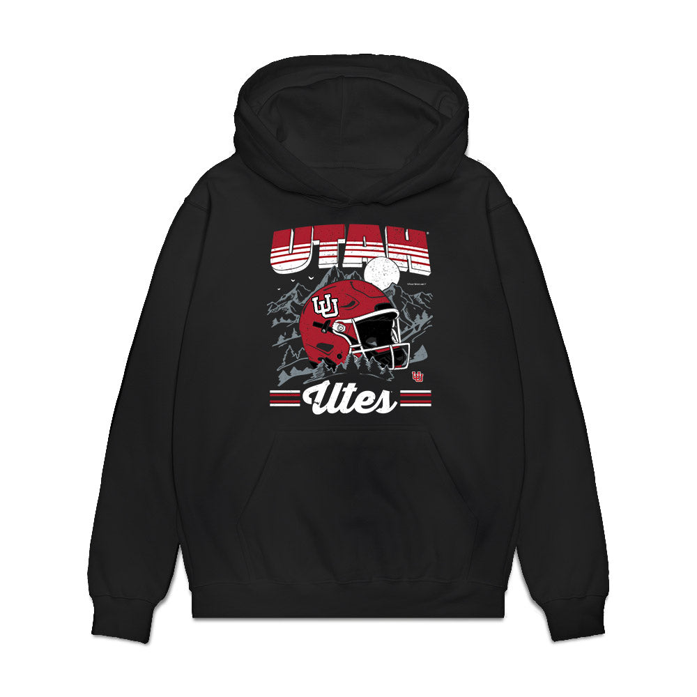 Utah - NCAA Football : Nate Ritchie - Vintage Helmet Premium Hooded Sweatshirt-0