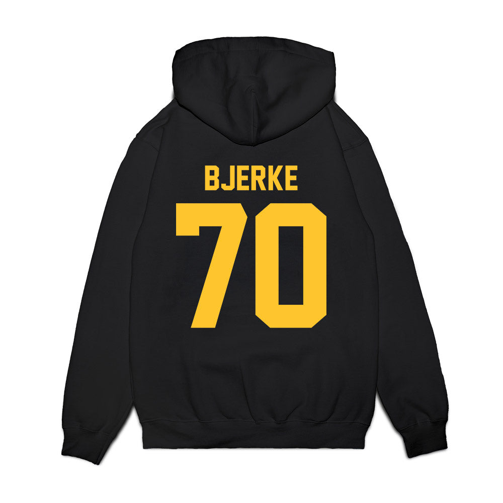 UC Berkeley - NCAA Football : Sam Bjerke - Vintage Helmet Premium Hooded Sweatshirt-1