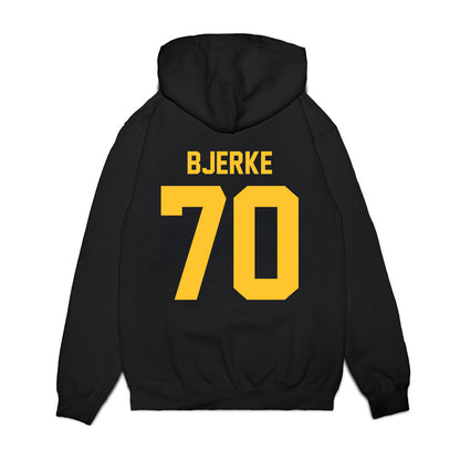 UC Berkeley - NCAA Football : Sam Bjerke - Vintage Helmet Premium Hooded Sweatshirt-1