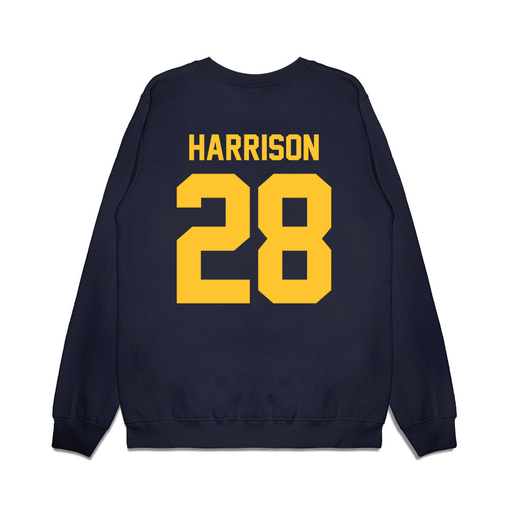 UC Berkeley - NCAA Football : Tre Harrison - Vintage Helmet Premium Crewneck Sweatshirt-1